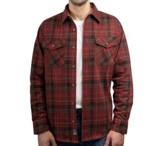Jachs Red and Black Flannel Plaid Shirt